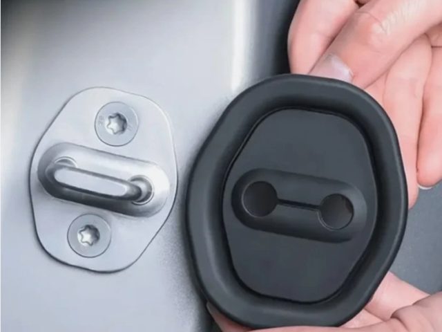 4pcs Silicone Car Auto Door Lock Cover Door Latch Protection Black